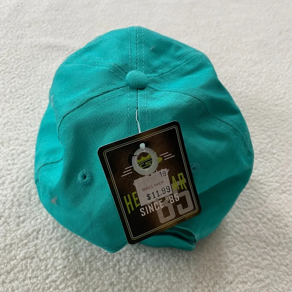 CSI Hilton‎ Head Baseball Cap Womens OSFM Teal Starfish Embroidered Hat